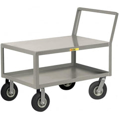 Little Giant - 1,200 Lb Capacity, 24" Wide x 36" Long x 38" High Instrument Cart - 2 Shelf, Steel, Pneumatic Casters - Caliber Tooling