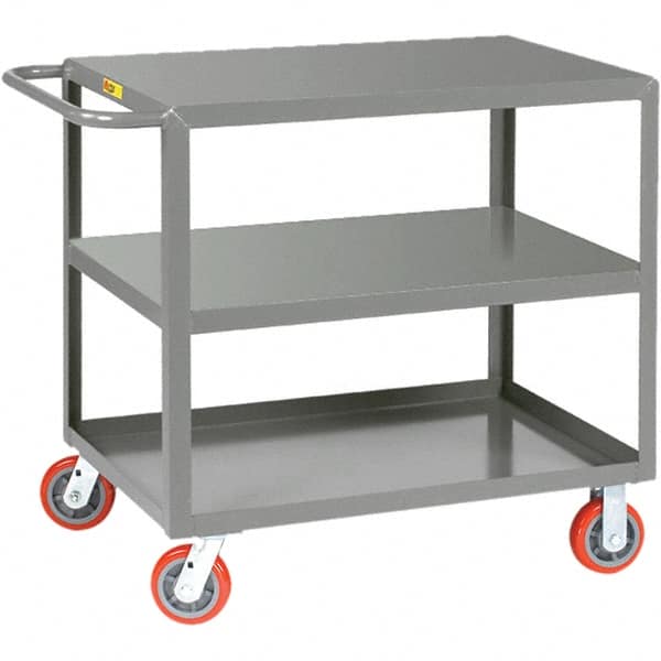 Little Giant - 2,000 Lb Capacity, 24" Wide x 48" Long x 36" High Service Cart - Steel, Polyurethane Casters - Caliber Tooling