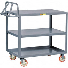 Little Giant - 1,200 Lb Capacity, 24" Wide x 48" Long x 35" High Cart - 3 Shelf, Steel, Polyurethane Casters - Caliber Tooling