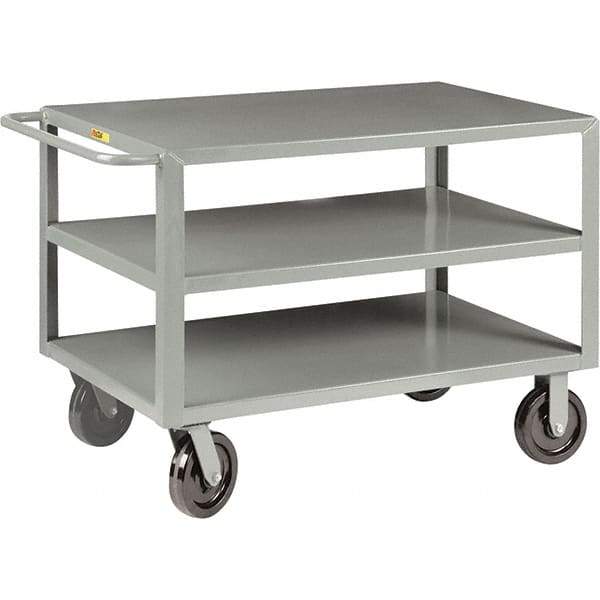 Little Giant - 5,000 Lb Capacity, 24" Wide x 48" Long x 36" High Cart - 3 Shelf, Steel, Phenolic Casters - Caliber Tooling