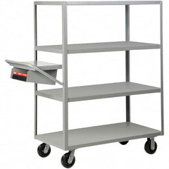 Little Giant - 3,600 Lb Capacity, 24" Wide x 36" Long x 63-1/2" High Order Picking Cart - 4 Shelf, Steel, Phenolic Casters - Caliber Tooling