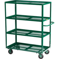 Little Giant - 1,600 Lb Capacity Steel Platform Truck - Steel Deck, 30" OAW, 60" Platform Length, Mold On Rubber Casters - Caliber Tooling