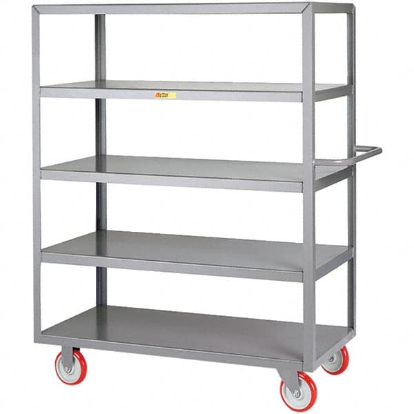 Little Giant - 1,200 Lb Capacity, 24" Wide x 48" Long x 61-1/2" High Service Cart - 5 Shelf, Steel, Polyurethane Casters - Caliber Tooling