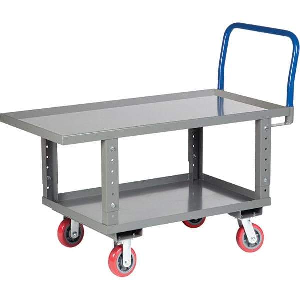 Little Giant - 2,000 Lb Capacity Steel Platform Truck - Steel Deck, 30" OAW, 61-1/2" Platform Length, Polyurethane Casters - Caliber Tooling