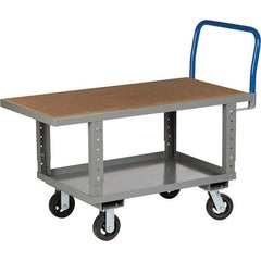 Little Giant - 2,000 Lb Capacity Steel Platform Truck - Steel Deck, 24" OAW, 49-1/2" Platform Length, Mold On Rubber Casters - Caliber Tooling