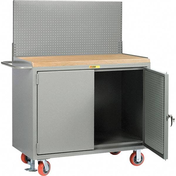 Little Giant - 3,600 Lb Capacity Mobile Workbench with Pegboard Panel - 48" Wide x 43" High - Caliber Tooling