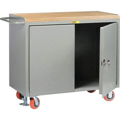 Little Giant - 3,600 Lb Capacity, 2 Door Mobile Service Bench - 41" Wide x 24" Deep x 43" High, Steel, Gray - Caliber Tooling