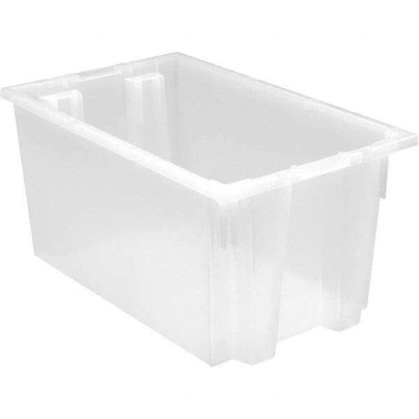 Quantum Storage - 90 Lb Load Capacity Clear Polypropylene Tote Container - Stacking, Nesting, 12" Long x 15-1/2" Wide x 23" High - Caliber Tooling