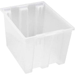 Quantum Storage - 65 Lb Load Capacity Clear Polypropylene Tote Container - Stacking, Nesting, 13" Long x 15-1/2" Wide x 19-1/2" High - Caliber Tooling