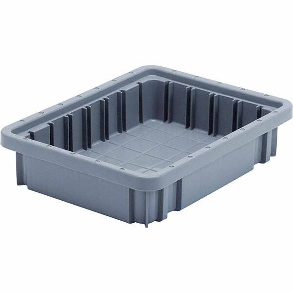 Quantum Storage - 20 Lb Load Capacity Gray Polypropylene Dividable Container - Stacking, 2-1/2" Long x 8.3" Wide x 10.9" High - Caliber Tooling