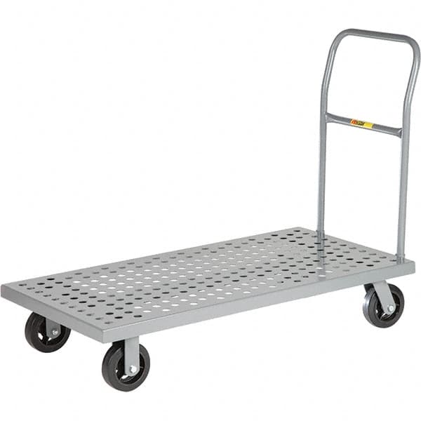 Little Giant - 1,600 Lb Capacity Steel Platform Truck - Steel Deck, 24" OAW, 36" Platform Length, Mold On Rubber Casters - Caliber Tooling