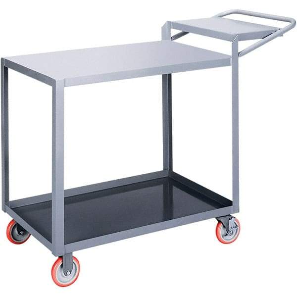 Little Giant - 1,200 Lb Capacity, 24" Wide x 48" Long x 40" High Order Picking Cart - 2 Shelf, Steel, Polyurethane Casters - Caliber Tooling