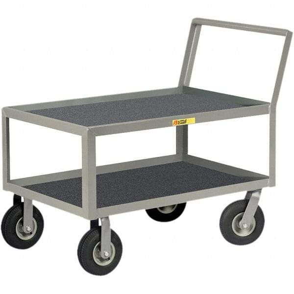 Little Giant - 1,200 Lb Capacity, 24" Wide x 36" Long x 39" High Instrument Cart - 2 Shelf, Steel, Pneumatic Casters - Caliber Tooling