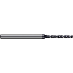 Micro Drill Bit: 0.024″ Dia, 140 °, Solid Carbide AlTiN Nano Finish, RH Cut, Spiral Flute