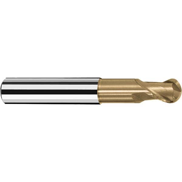 Fraisa - 3/8" Diam, 3/8" LOC, 2 Flute Solid Carbide Ball End Mill - Caliber Tooling