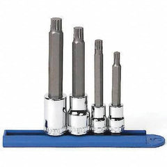 GEARWRENCH - Hex & Torx Bit Socket Sets; Type: Triple Square Bit Socket Set ; Minimum Set Hex Size (Metric): 6.0 ; Maximum Set Hex Size (Metric): 12 ; Measurement Type: Metric ; Number of Pieces: 4.000 ; Finish/Coating: Full Polish Chrome - Exact Industrial Supply