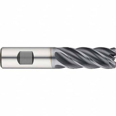 Guhring - 1/2" Diam 5 Flute Solid Carbide 0.06" Corner Radius End Mill - Caliber Tooling