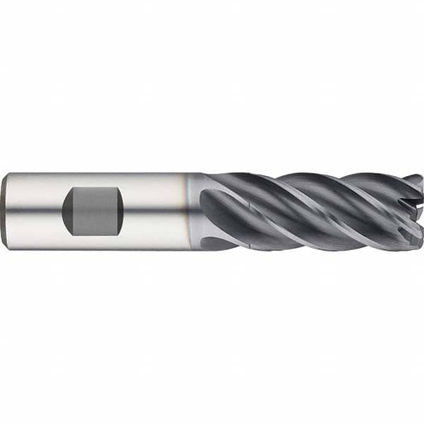 Guhring - 1/2" Diam 5 Flute Solid Carbide 0.12" Corner Radius End Mill - Caliber Tooling