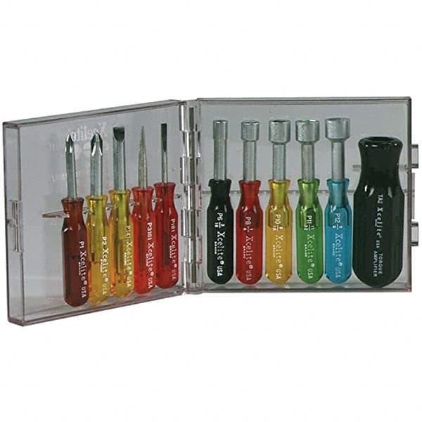 Xcelite - Screwdriver Sets Screwdriver Types Included: Nut Drivers; Phillips; Slotted Number of Pieces: 11 - Caliber Tooling