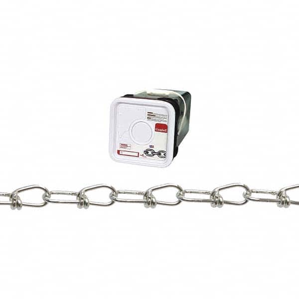 Campbell - Weldless Chain; Type: Double Loop Chain ; Load Capacity (Lb.): 106 ; Trade Size: #2/0 ; Chain Diameter (Decimal Inch): 0.1400 ; Finish/Coating: Zinc Plated ; PSC Code: 4010 - Exact Industrial Supply