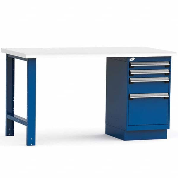 Rousseau Metal - Stationary Work Benches, Tables Type: Work Bench Top Material: Laminated Plastic - Caliber Tooling