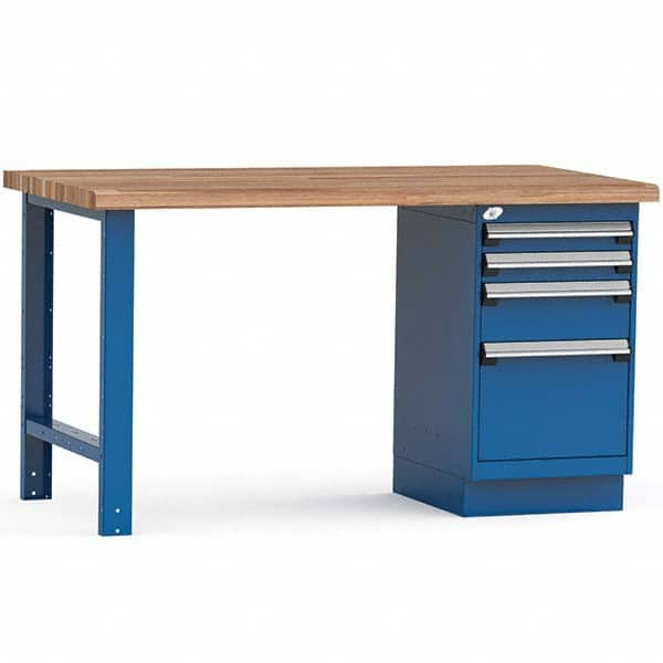 Rousseau Metal - Stationary Work Benches, Tables Type: Work Bench Top Material: Laminated Wood - Caliber Tooling