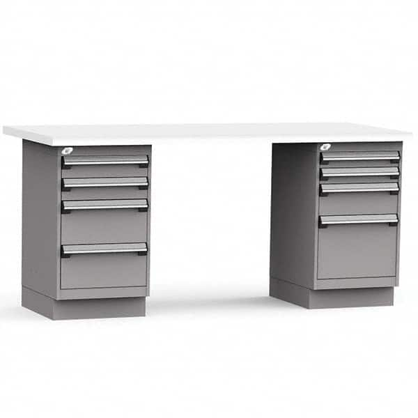 Rousseau Metal - Stationary Work Benches, Tables Type: Work Bench Top Material: Laminated Plastic - Caliber Tooling