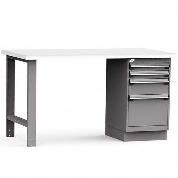 Rousseau Metal - Stationary Work Benches, Tables Type: Work Bench Top Material: Laminated Plastic - Caliber Tooling