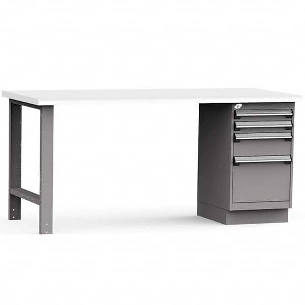 Rousseau Metal - Stationary Work Benches, Tables Type: Work Bench Top Material: Laminated Plastic - Caliber Tooling