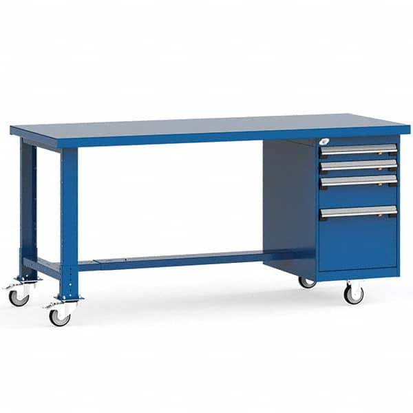 Rousseau Metal - Mobile Work Benches Type: Mobile Workbench Length: 72 (Inch) - Caliber Tooling