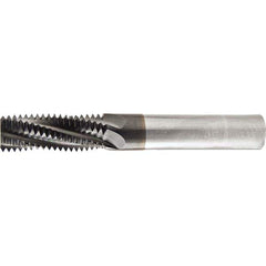 Helical Flute Thread Mill: Internal & External, 5 Flute, 1/2″ Shank Dia, Solid Carbide 0.47″ Cut Dia, 1-1/4″ LOC, TiAlN Coated