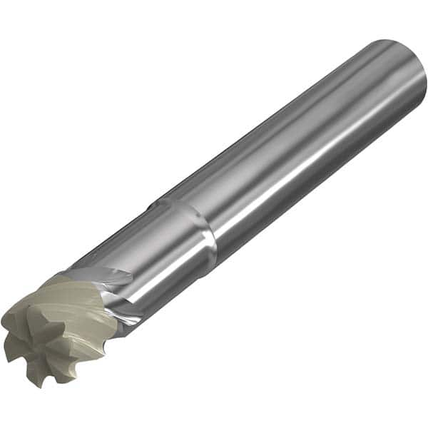 Seco - 25mm Diam 6 Flute Ceramic 4mm Corner Radius End Mill - Caliber Tooling