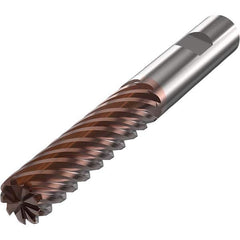 Seco - 25mm Diam 9 Flute Solid Carbide 1mm Corner Radius End Mill - Caliber Tooling