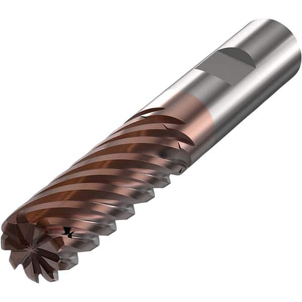 Seco - 25mm Diam 9 Flute Solid Carbide 2mm Corner Radius End Mill - Caliber Tooling