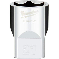 Milwaukee Tool - Hand Sockets Drive Size (Inch): 1/2 Size (mm): 21.0000 - Caliber Tooling