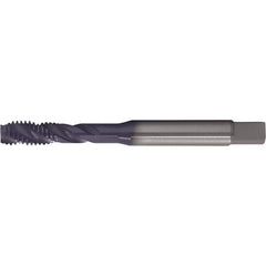 Spiral Flute Tap: #8-32, UNC, 3 Flute, Modified Bottoming, 2B Class of Fit, HSS-E, TiAlN Finish 0.827″ Thread Length, 2.4803″ OAL, Right Hand Flute, Right Hand Thread, Series PRO-892SF