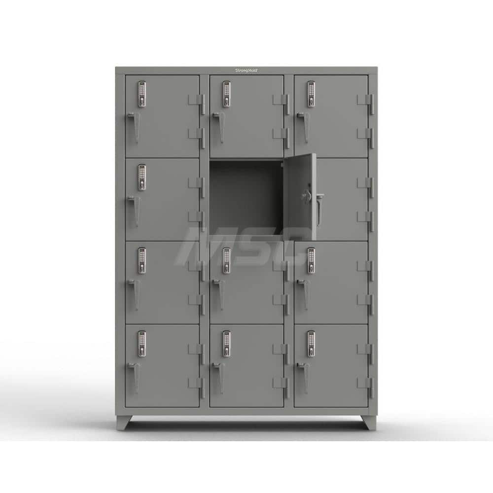 Locker: 54″ Wide, 18″ Deep, 75″ High Dusty Gray, 14-Gauge Steel