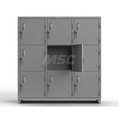 Locker: 72″ Wide, 24″ Deep, 75″ High Dusty Gray, 14-Gauge Steel