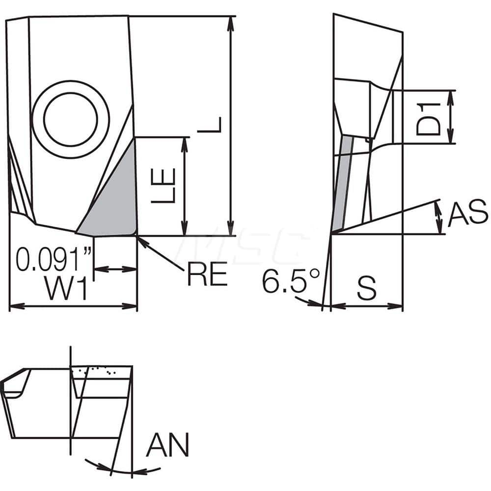 Kyocera BDGT 11T308FR KPD001 Grade PCD, Parallelogram, Negative Rake Angle, Right-Hand Milling insert for Finishing in (N) Non-Ferrous Materials and n/a