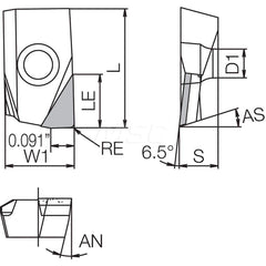 Kyocera BDGT 11T308FR KPD001 Grade PCD, Parallelogram, Negative Rake Angle, Right-Hand Milling insert for Finishing in (N) Non-Ferrous Materials and n/a