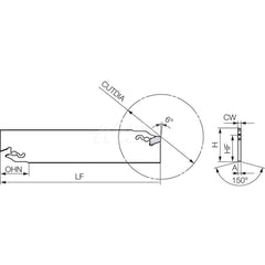 Indexable Cut-Off Blades; End Type: Double; Cutting Direction: Neutral; Blade Height (mm): 32.00; Blade Width (mm): 4.20; Blade Overall Length (mm): 150.00; Blade Style: KPKB; Insert Holding Method: Self Clamping; Maximum Workpiece Diameter (mm): 100.00;