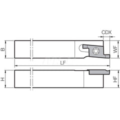 Indexable Grooving Toolholder:  STWL1616K15,  External  Left Hand, No