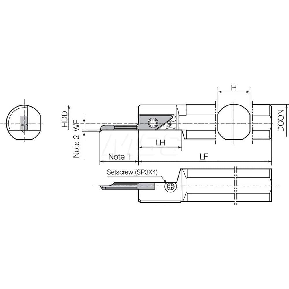 Indexable Boring Bar:  S22KSVNR12SN,  0.85 mm Min Bore,  22.00 mm Shank Dia,  N/A Steel Screw,  Uses VNBR ™, VNBTR ™, VNGR ™, VNFGR ™ & VNTR ™ Inserts