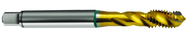 10-24 2B 3-Flute Cobalt Green Ring Semi-Bottoming 40 degree Spiral Flute Tap-TiN - Caliber Tooling