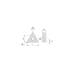 Turning Insert:  TPMT731PSF AH725,  Solid Carbide TiAlN Finish,  Neutral,  0.0160″ Corner Radius,  60.0 &deg N/A Triangle,  Series  TPMT