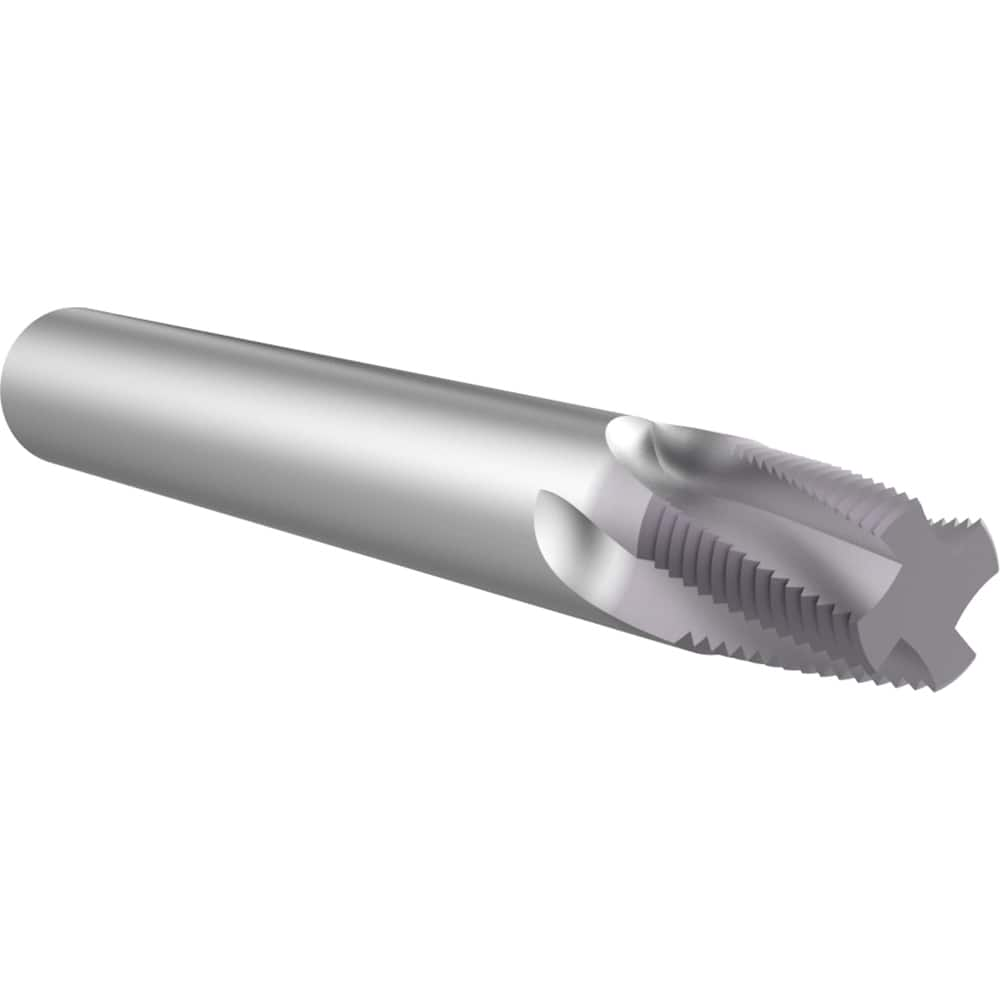 Helical Flute Thread Mill: 2-1/2, Internal & External, 5 Flute, Solid Carbide TiAlN Coated