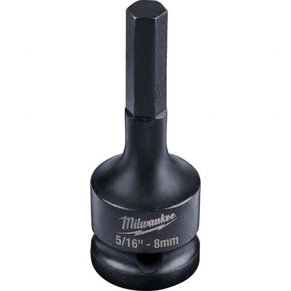 Milwaukee Tool - Impact Hex & Torx Bit Sockets Drive Size (Inch): 1/2 Hex Size (mm): 8.0 - Caliber Tooling