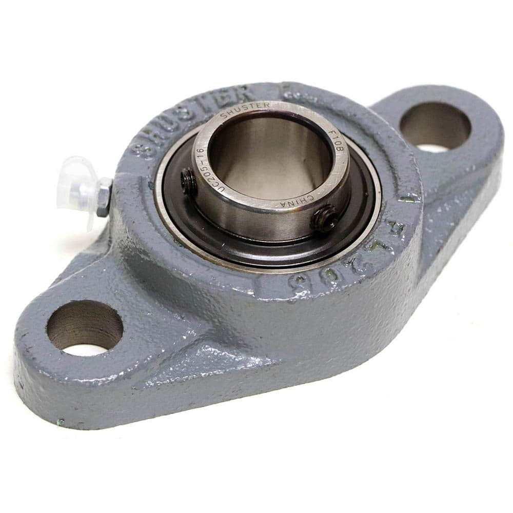 Shuster - UCFL204, 20mm ID, 2-3/8" OAL x 113mm OAH, 2-Bolt Flange Bearing - Exact Industrial Supply