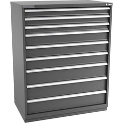 Champion Tool Storage - Modular Storage Cabinets; Type: Eye-Level Extra Width Drawer Cabinet ; Number of Drawers: 9.000 ; Height (Inch): 59-1/2 ; Width (Inch): 47 ; Depth (Inch): 28-1/2 ; Color: Dark Gray - Exact Industrial Supply