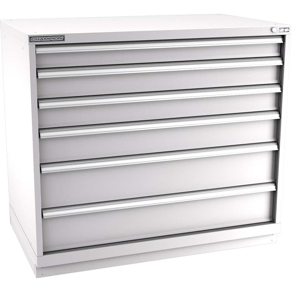 Champion Tool Storage - Modular Storage Cabinets; Type: Counter-Height Extra Width Drawer Cabinet ; Number of Drawers: 6.000 ; Height (Inch): 41-3/4 ; Width (Inch): 47 ; Depth (Inch): 28-1/2 ; Color: Light Gray - Exact Industrial Supply